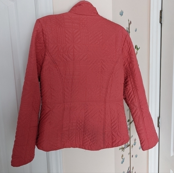 VINTAGE Weatherproof quilted salmon red jacket with stand collar Medium - Picture 2 of 10